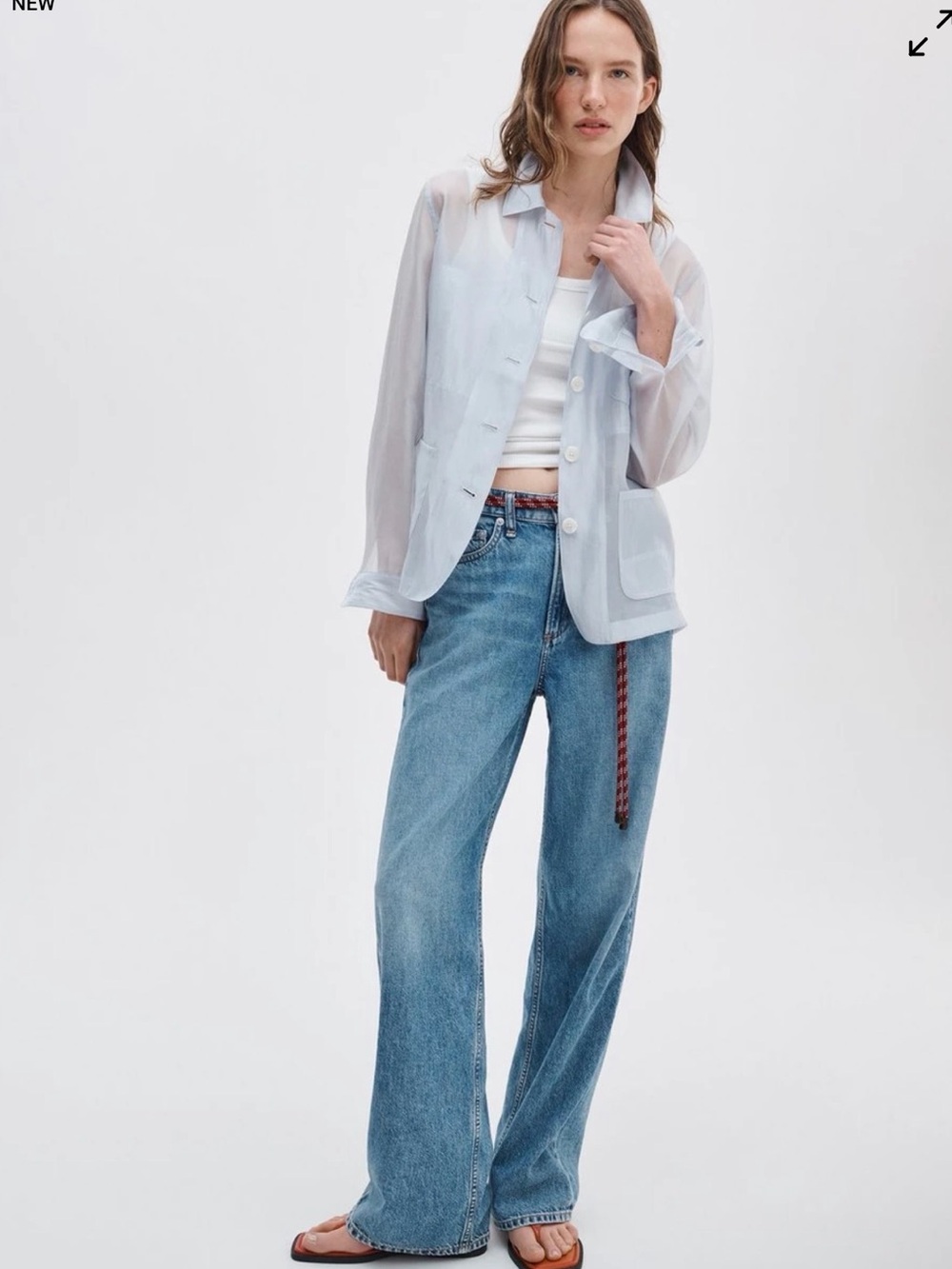 NWT rag and Bone the Logan mid rise Wide Leg featherweight Light Wash - Picture 2 of 4